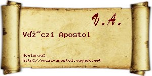 Váczi Apostol névjegykártya
